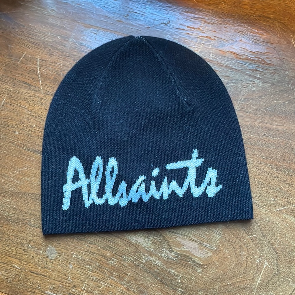 Allsaints Black Jacquard Beanie
